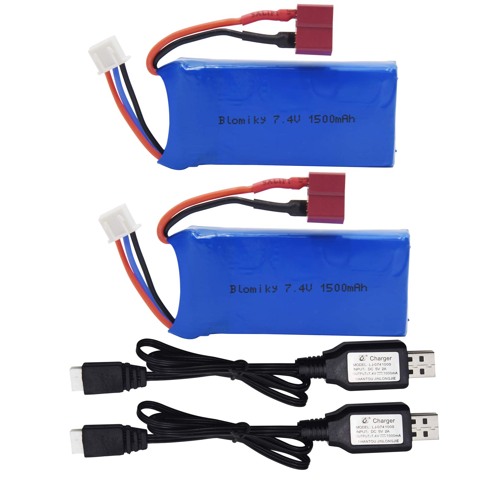 Amazon.com: Blomiky 2 Pack 7.4V 1500mAh 40C Lipo 11.1Wh